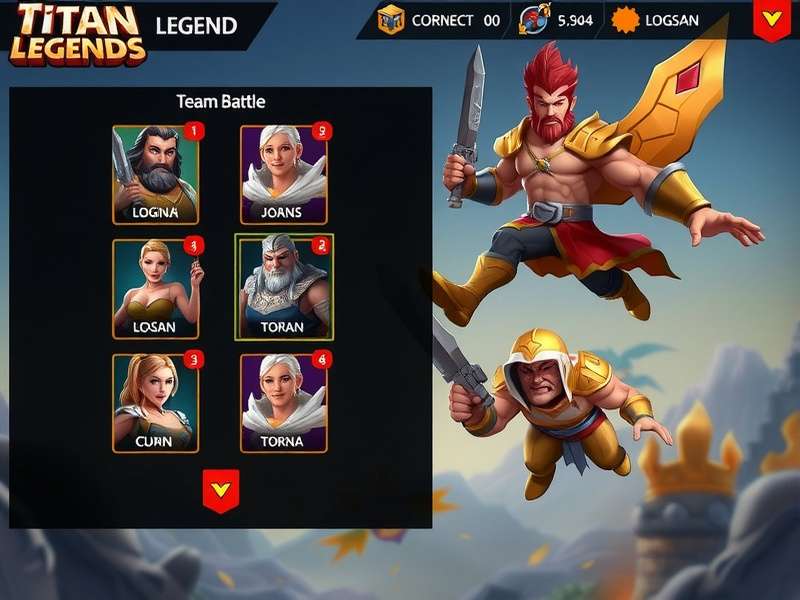 Titan Clash Legends character selection screen